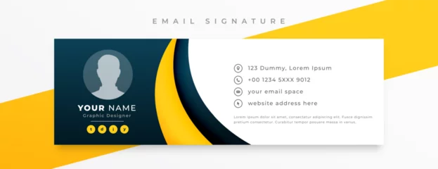 Zelfklevend Fotobehang elegant mail signature card template with digital profile design © starlineart