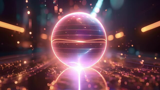 A sleek holographic globe with multiple data rings floating around it illustrating the global nature of financial risk and crisis management. The rings display realtime data