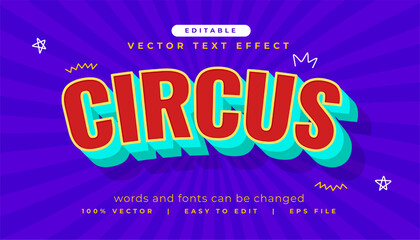 Obraz premium 3d style circus font text effect for fun and joy
