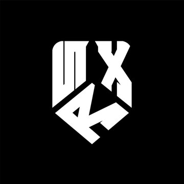 NRX letter logo design on black background. NRX creative initials letter logo concept. NRX letter design.

