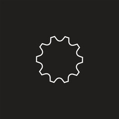 Gear icon template color editable. Gear symbol vector sign isolated on black background.