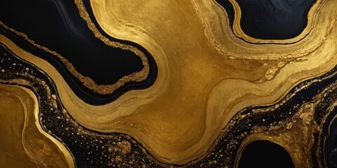 texture Luxury abstract fluid art painting background alcohol ink technique black and gold texture