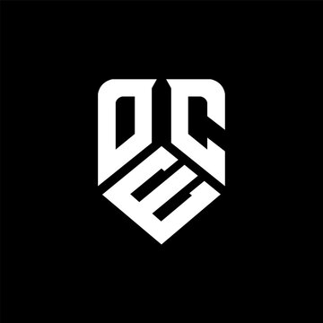 OEC letter logo design on black background. OEC creative initials letter logo concept. OEC letter design.

