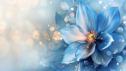 Background with blue abstract flower.