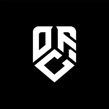 OCF letter logo design on black background. OCF creative initials letter logo concept. OCF letter design.
