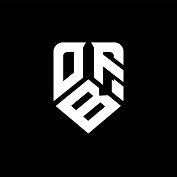 OBF letter logo design on black background. OBF creative initials letter logo concept. OBF letter design.
