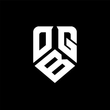 OBG letter logo design on black background. OBG creative initials letter logo concept. OBG letter design.
