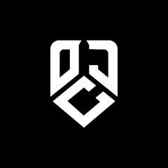 OCJ letter logo design on black background. OCJ creative initials letter logo concept. OCJ letter design.
