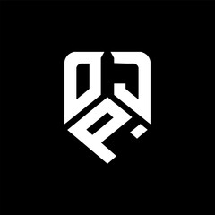 OPJ letter logo design on black background. OPJ creative initials letter logo concept. OPJ letter design.
