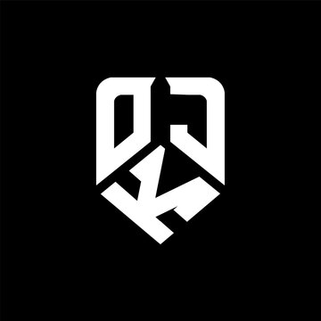 OKJ letter logo design on black background. OKJ creative initials letter logo concept. OKJ letter design.
