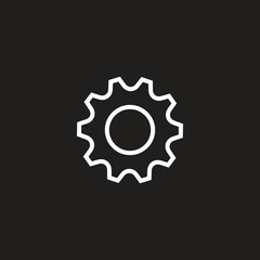 Gear icon template color editable. Gear symbol vector sign isolated on black background.
