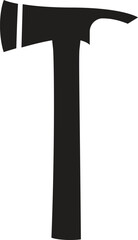 Firefighter axe silhouette icon. Clipart image isolated on white background