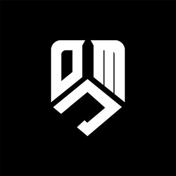 OJM letter logo design on black background. OJM creative initials letter logo concept. OJM letter design.
