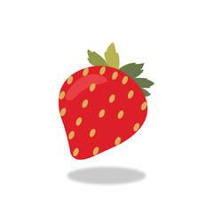 Strawberry fresh fruit icon isolated
