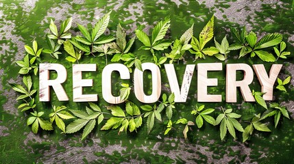 Life without addictions: alcoholism, smoking, drug addiction. The word "RECOVERY". Building a brighter, addiction-free tomorrow.