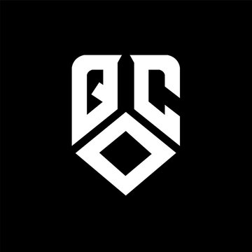 QOC letter logo design on black background. QOC creative initials letter logo concept. QOC letter design.
