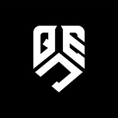 QJE letter logo design on black background. QJE creative initials letter logo concept. QJE letter design.
