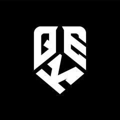 QKE letter logo design on black background. QKE creative initials letter logo concept. QKE letter design.
