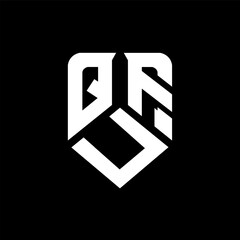 QUF letter logo design on black background. QUF creative initials letter logo concept. QUF letter design.
