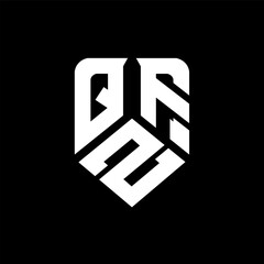 QZF letter logo design on black background. QZF creative initials letter logo concept. QZF letter design.
