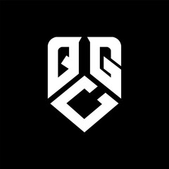 QCG letter logo design on black background. QCG creative initials letter logo concept. QCG letter design.
