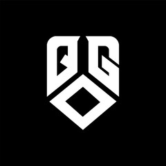 QOG letter logo design on black background. QOG creative initials letter logo concept. QOG letter design.

