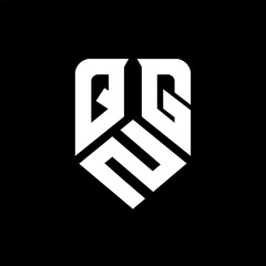 QZG letter logo design on black background. QZG creative initials letter logo concept. QZG letter design.
