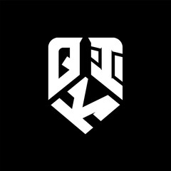QKI letter logo design on black background. QKI creative initials letter logo concept. QKI letter design.
