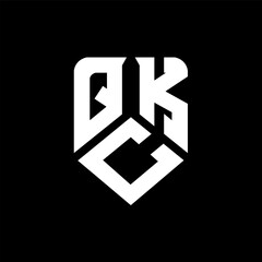 QCK letter logo design on black background. QCK creative initials letter logo concept. QCK letter design.
