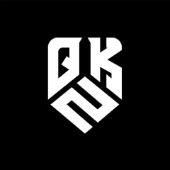 QZK letter logo design on black background. QZK creative initials letter logo concept. QZK letter design.
