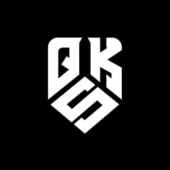 QSK letter logo design on black background. QSK creative initials letter logo concept. QSK letter design.

