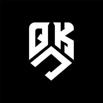 QJK letter logo design on black background. QJK creative initials letter logo concept. QJK letter design.
