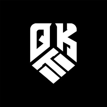 QTK letter logo design on black background. QTK creative initials letter logo concept. QTK letter design.
