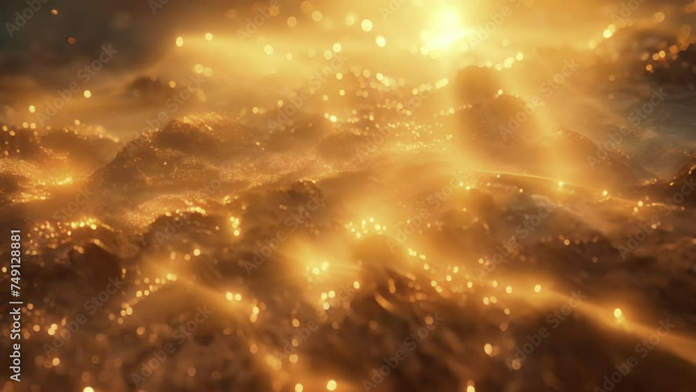 Poster closeup of a mirrored surface reflecting the suns rays and creating a stunning textured pattern.
