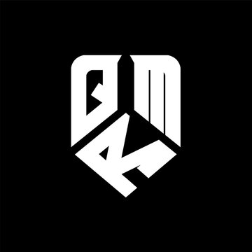 QRM letter logo design on black background. QRM creative initials letter logo concept. QRM letter design.
