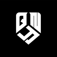 QYN letter logo design on black background. QYN creative initials letter logo concept. QYN letter design.
