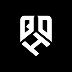QHO letter logo design on black background. QHO creative initials letter logo concept. QHO letter design.
