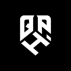 QHP letter logo design on black background. QHP creative initials letter logo concept. QHP letter design.
