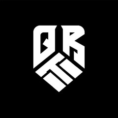 QTR letter logo design on black background. QTR creative initials letter logo concept. QTR letter design.
