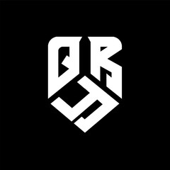 QYR letter logo design on black background. QYR creative initials letter logo concept. QYR letter design.
