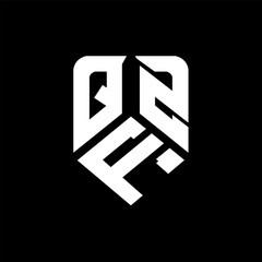 QFZ letter logo design on black background. QFZ creative initials letter logo concept. QFZ letter design.
