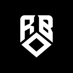 ROB letter logo design on black background. ROB creative initials letter logo concept. ROB letter design.

