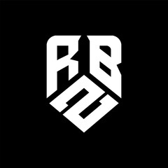 RZB letter logo design on black background. RZB creative initials letter logo concept. RZB letter design.
