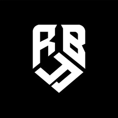 RYB letter logo design on black background. RYB creative initials letter logo concept. RYB letter design.
