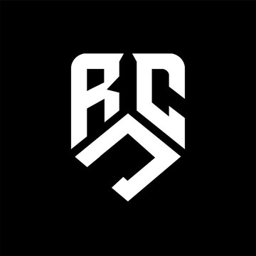 RJC letter logo design on black background. RJC creative initials letter logo concept. RJC letter design.
