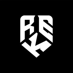 RKE letter logo design on black background. RKE creative initials letter logo concept. RKE letter design.
