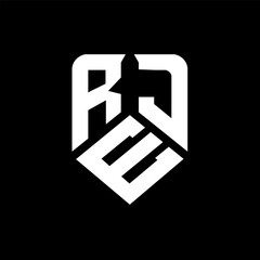 REJ letter logo design on black background. REJ creative initials letter logo concept. REJ letter design.
