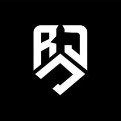 RJJ letter logo design on black background. RJJ creative initials letter logo concept. RJJ letter design.
