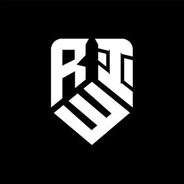 RWI letter logo design on black background. RWI creative initials letter logo concept. RWI letter design.
