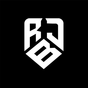 RBJ letter logo design on black background. RBJ creative initials letter logo concept. RBJ letter design.
